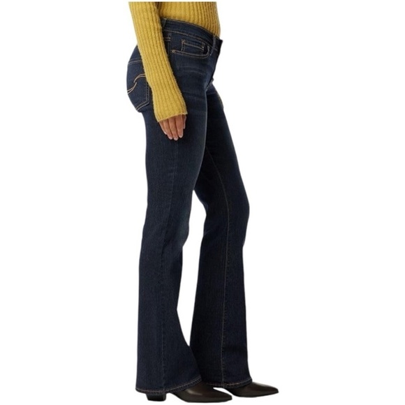 Signature by Levi Strauss & Co. Low Rise Boot Cut Jeans Dark Denim Size 14 Long - Picture 2 of 8